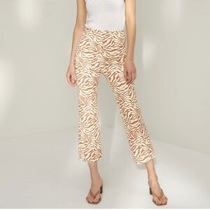 Wilfred Muse Zebra Animal print flared pants high rise cropped size 0